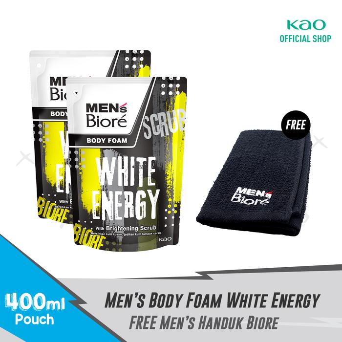 Gambar Men's Biore White Energy 400ml Pouch Twinpack + Gift - Sabun Mandi - Handuk dari KAO Indonesia undefined Tokopedia