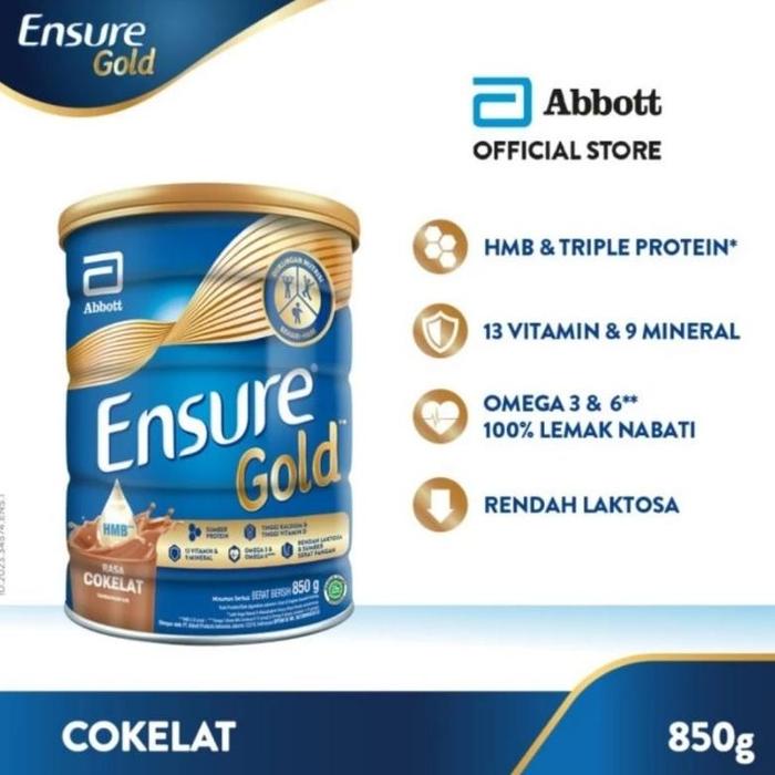 Gambar ENSURE GOLD VANILA COKLAT 850 GRAM/850GR/900 GRAM/900GR - Coklat 850gr dari jubaiboutique undefined Tokopedia