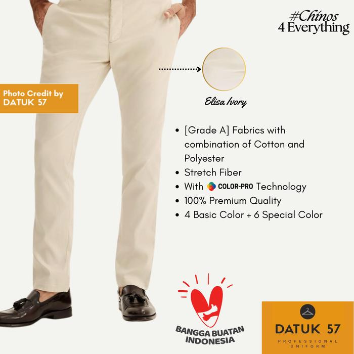 Gambar International Quality : Celana Executive Chinos #ChinosForEverything - Elisa Khaki, 4L/5L dari Datuk 57 undefined Tokopedia