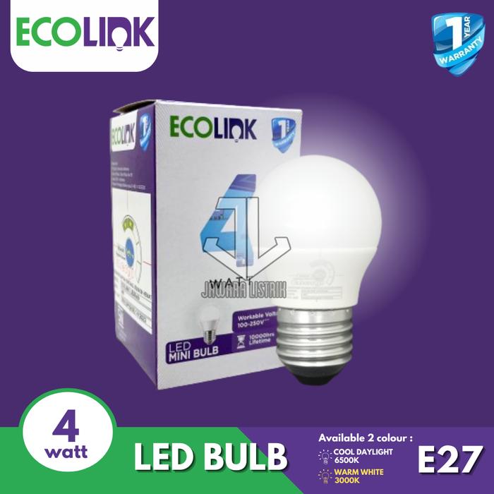 Gambar ECOLINK LED BULB LAMPU LED 6 WATT S.D 12 WATT E27 - 4 WATT, 6500K PUTIH dari JAWARA.LISTRIK undefined Tokopedia