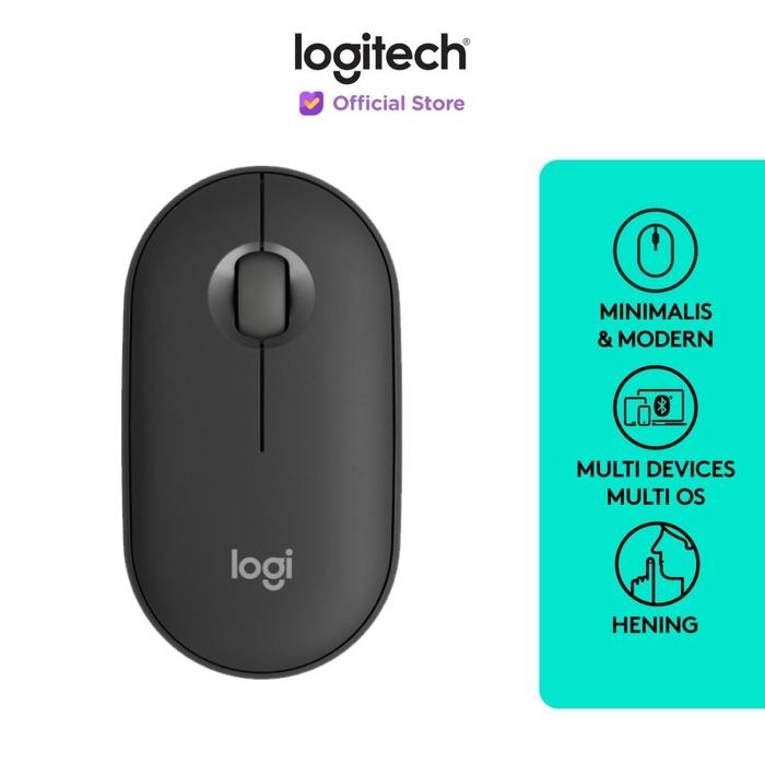 Jual Mouse Logitech Pebble 2 M350s Wireless + Bluetooth Silent - Hitam ...