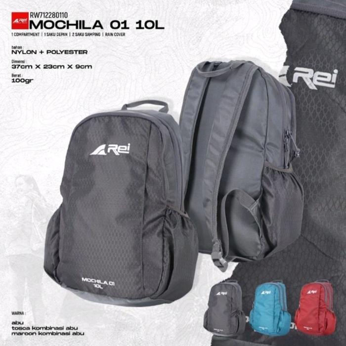 Gambar TAS RANSEL MOCHILA 01 KAPASITAS 10L AREI OUTDOORGEAR - TAS RANSEL REI - Abu-abu dari TAPAL OUTDOOR undefined Tokopedia