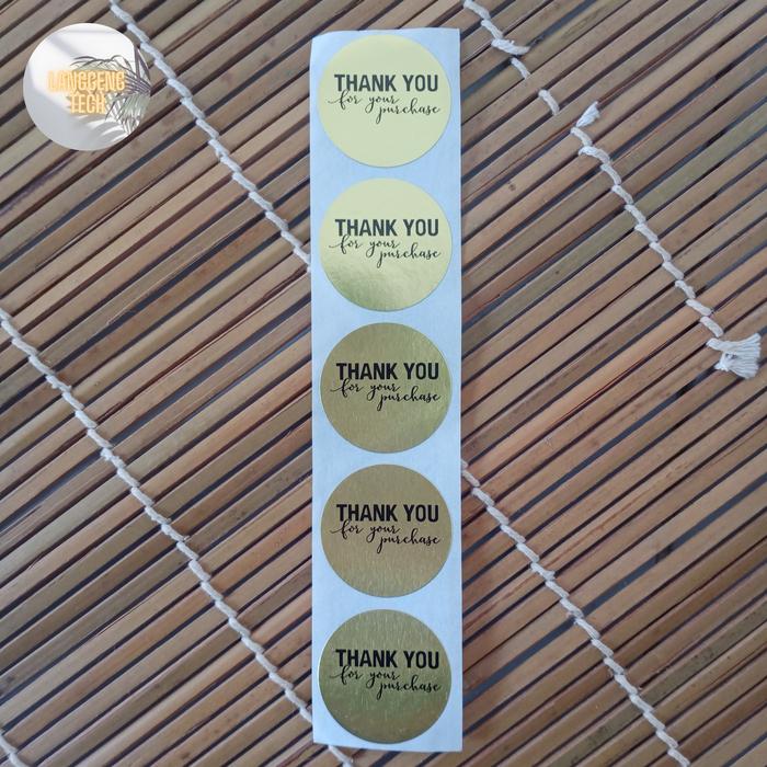 Gambar *min order 20pcs* STIKER THANK YOU for your order untuk kemasan jualan hampers makanan bentuk bulat - Emas dari Berkah EV_NEW undefined Tokopedia