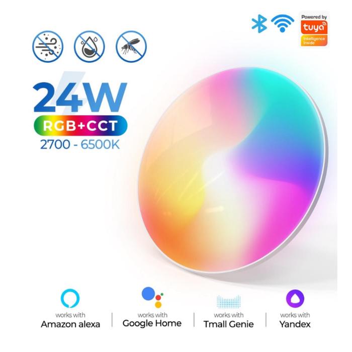 Gambar SMATRUL Lampu Pintar Plafon Tuya Wifi Smart Ceiling Light Led Bulb RGBCW 24W Dimmable Light Smart Life Works With Alexa Google Home | 2.022.0434 | XDD002-W-WIF-BLU dari More More More More undefined Tokopedia