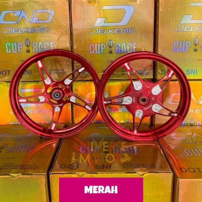 Gambar VELG DELKEVIC DND KSPEED VARIO 110 MIO SPORTY VARIO 125 150 BEAT SCOOPY GENIO DND RING 14 ORIGINAL - Merah, VARIO 125/150 dari SHOP universal undefined Tokopedia