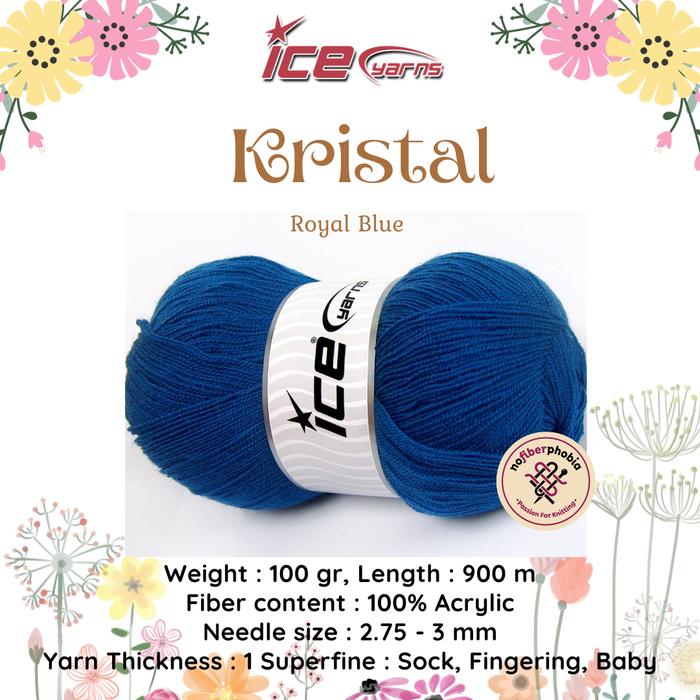 Gambar Benang Rajut Ice Yarns KRISTAL - Royal Blue dari Nofiberphobia undefined Tokopedia