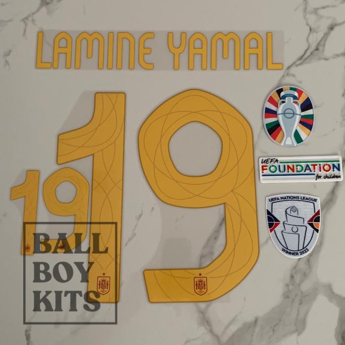Gambar Original #19 Lamine Yamal Spainnn Euro 2024 Home Kit Stadium Jersey - L.YAMAL EUROSET, M dari Ball Boy Kits Store undefined Tokopedia