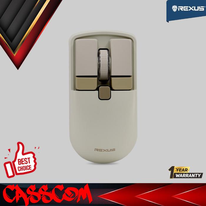 Gambar Rexus QB400 Mouse Office Retro Wireless Bluetooth Dual Connection - Begie, Mousepad dari CassCom undefined Tokopedia
