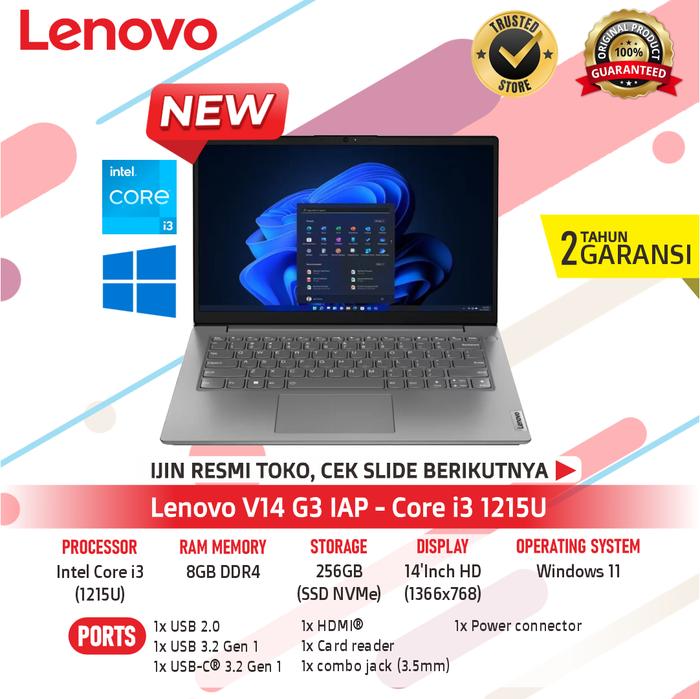 Jual Lenovo V14 G3 IAP Intel Core i3 1215U 8GB RAM 256GB SSD LAPTOP ...