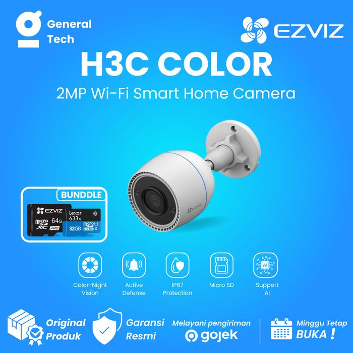 Gambar Ezviz H3C COLOR 2MP Smart Wifi Camera Outdoor - H3C ONLY  dari General Tech Online undefined Tokopedia