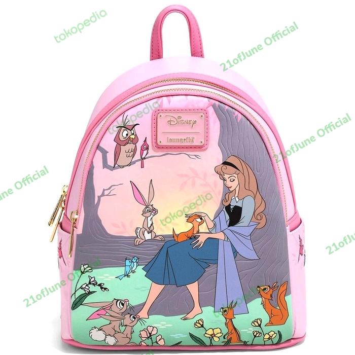 Loungefly Disney Sleeping Beauty Aurora Critters Pink Mini Backpack