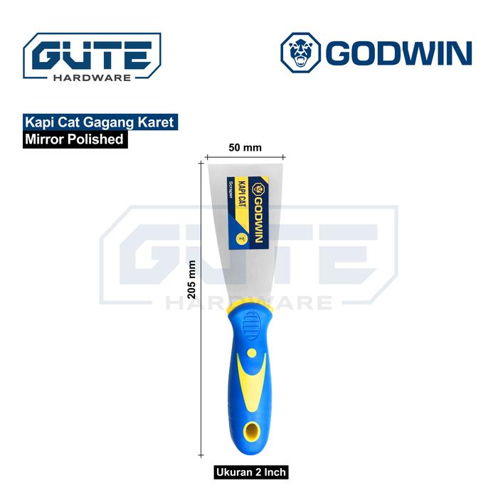 Gambar Kapi Cat / Kape Cat GG Karet Mirror Polished GODWIN Carbon Steel - GWN Kapi 2" dari Gute Hardware undefined Tokopedia