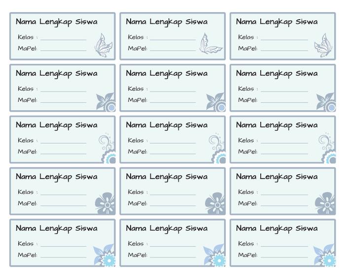 Gambar Cetak Stiker Label Nama Buku Custom | Stiker Buku Sekolah - Biru Pastel, Stiker Glossy dari LabelWave undefined Tokopedia