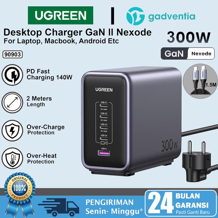 Gambar UGREEN Nexode Power Charger Station GaN Usb C 5 Port 300W For Macbook iPad - ADAPTOR 300W dari GADVENTIA Kota Administrasi Jakarta Barat Tokopedia