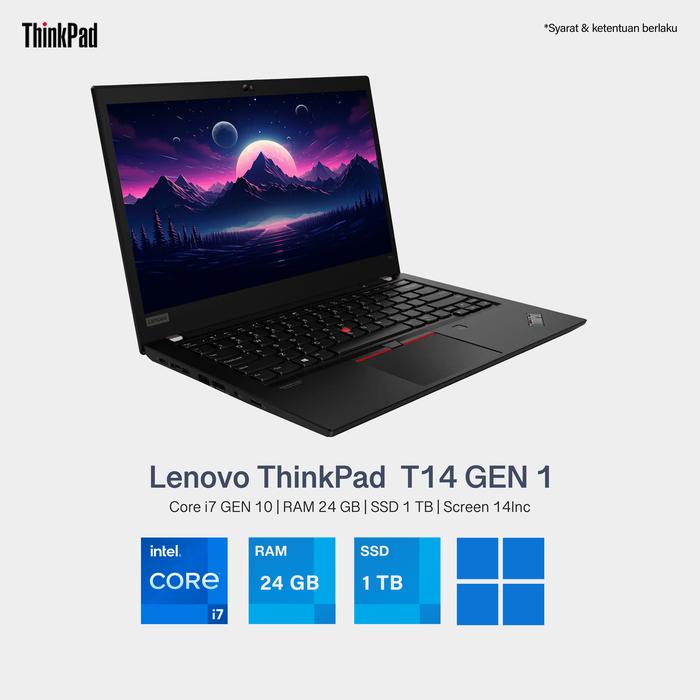 Jual Laptop Lenovo ThinkPad T14 i7 GEN 10 RAM 24 GB SSD 1 TB 14