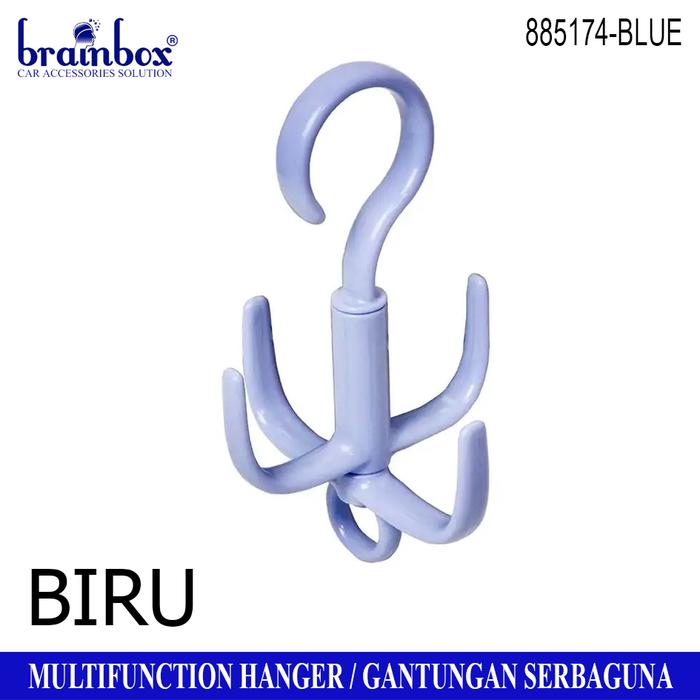 Gambar Gantungan Serbaguna 4 Hook Multifunction Hanger - Biru dari Brainbox Car and Home Kota Batam Tokopedia