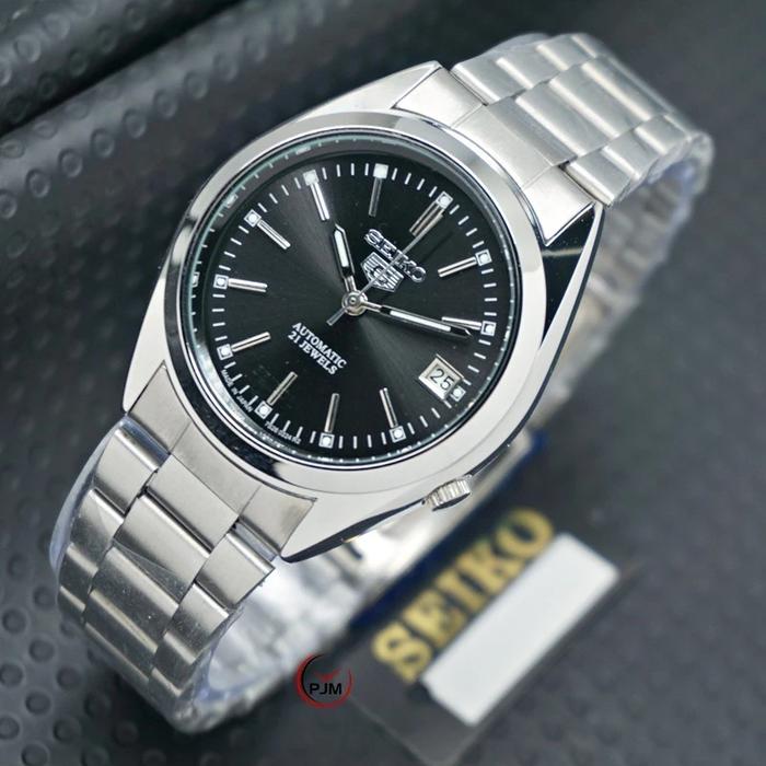Gambar JAM TANGAN SEIKO 5 OTOMATIS TANGGAL AKTIF STRAP RANTAI FREE BOX EXCLUSIVE JAM TANGAN AUTOMATIC SEIKO - Silver Hitam dari VIPP WATCH undefined Tokopedia