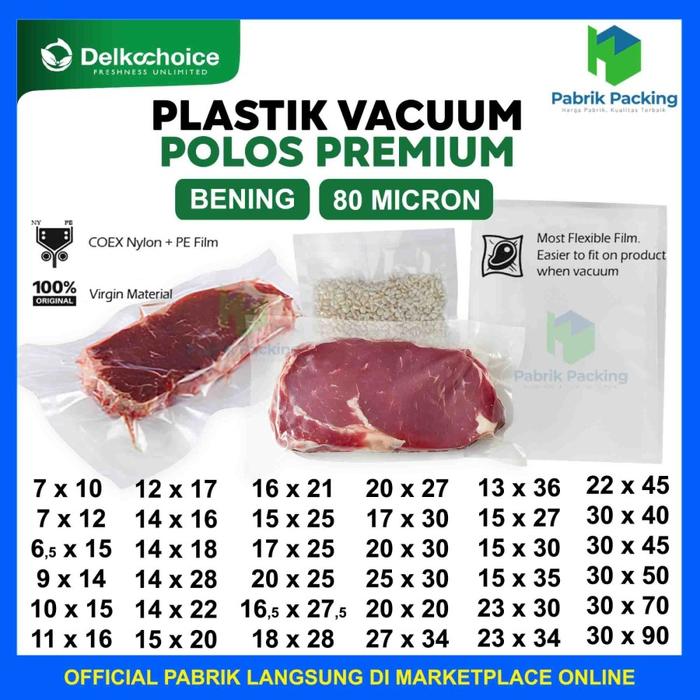 Gambar PLASTIK VACUUUM VACUM SEALER POLOS DELKOCHOICE SATUAN - 27x40 dari PabrikPacking undefined Tokopedia