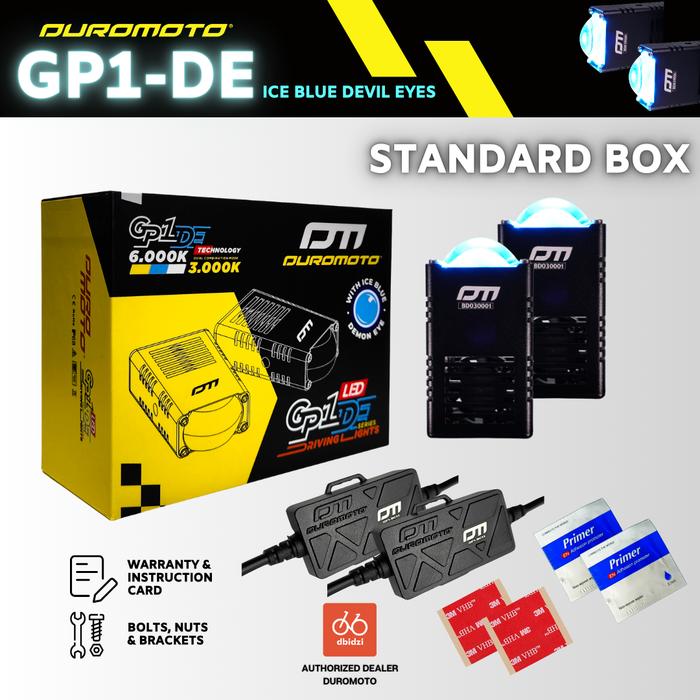Gambar Duromoto GP1 DE GP1DE GP 1 Demon Eyes Lampu Mini Foglamp LED Motor Adventure Ice Blue Demon Eyes - Standard Box dari dbidzi undefined Tokopedia