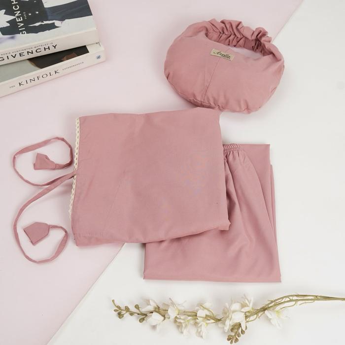Gambar [Live Exlusive Baim Wong X Azellacollection] Mukena Travel Murah 2in1 Nazwa Series - dusty pink, 2in1 dari azellacollection undefined Tokopedia