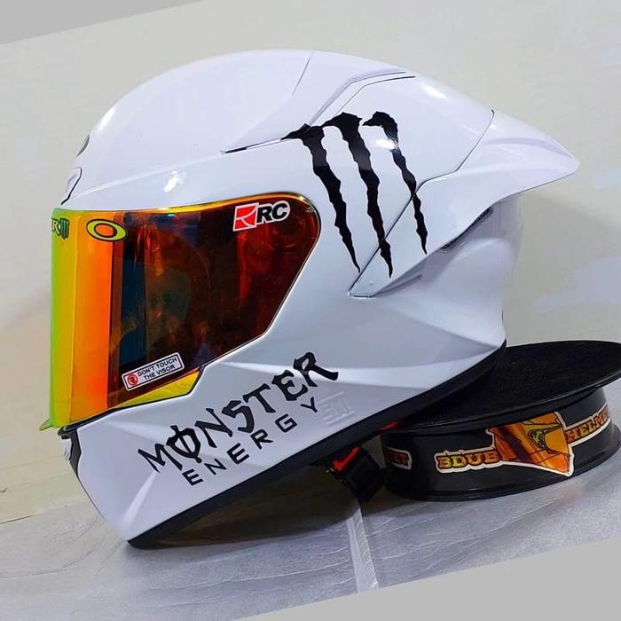 Gambar Helm full face MLA TT Course White Paket Ganteng Monster - 01, XL dari Divahelmkompas3 undefined Tokopedia