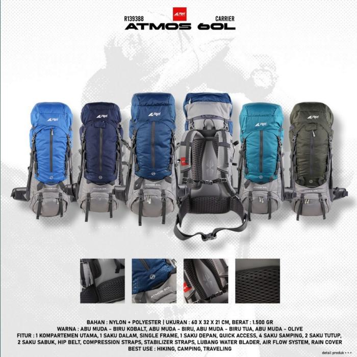 Gambar TAS CARRIER REI ATMOS 60 LITER ORIGINAL PRODUK dari Galeri Arei Store Serang undefined Tokopedia