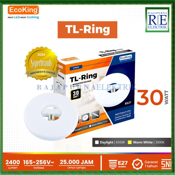 Gambar Ecoking lampu TL ring LED rumah 30W 40W Watt E27 ORIGINAL - 30Watt Daylight dari Rajapurna Elektrik Indonesia undefined Tokopedia