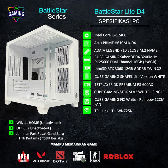Gambar PC Rakitan EK Gaming BattleStar Lite - Core i5 Enter Komputer - Star Lite D4, PC dari Enter Komputer Official undefined Tokopedia