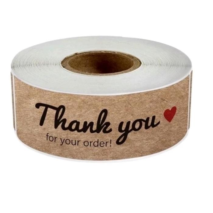 Gambar 120pcs Sticker Ucapan Terima Kasih Coklat Panjang Stiker Thank You - Model 1 dari Falf store undefined Tokopedia