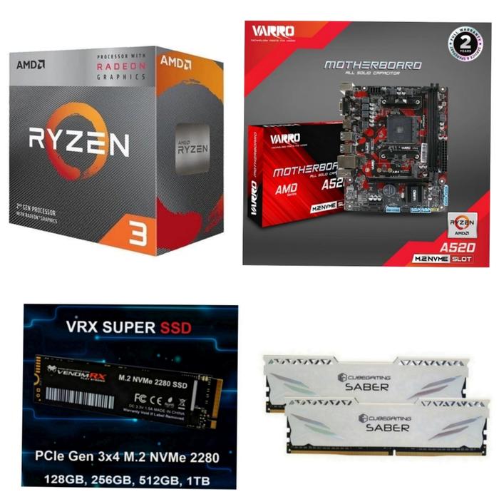 Jual Paket Processor Gaming AMD RYZEN 3200G Box DDR4 NVME
