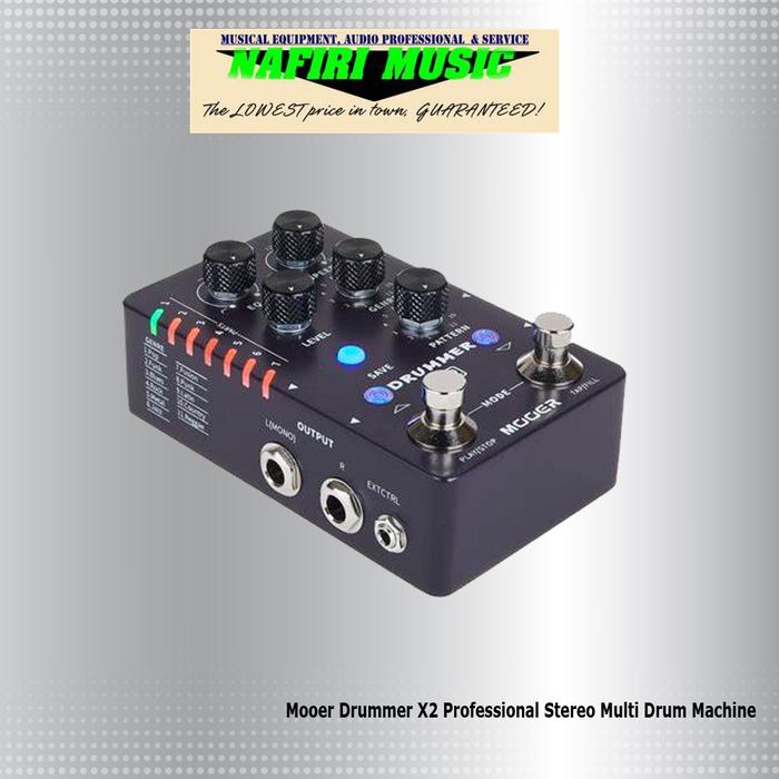 Boîte à Rythmes MOOER Drummer X2 - 121 Rythmes - Footswitch - Éditeur PC/Mac