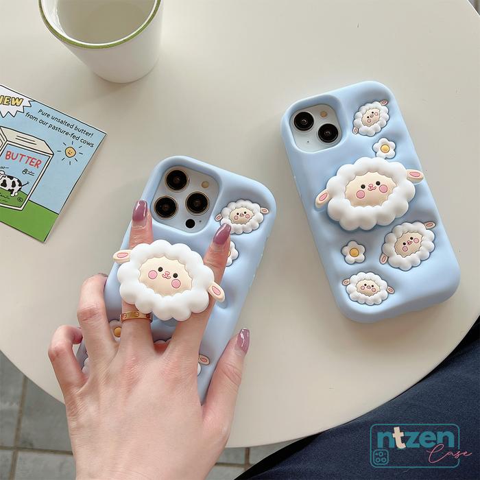 Gambar Case Iphone Summer Sheep 3D with Popsocket 11 12 13 14 15 Pro Max - Sheep Popsocket, IP15 dari NTzen Online undefined Tokopedia