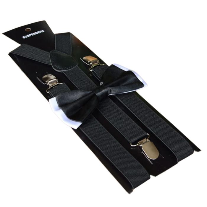 Gambar ROBB - PAKET suspender + bow tie - dasi kupu - bretel pantalon - BLACK, DENGAN DASI KUPU dari Toko 1973 Kota Administrasi Jakarta Barat Tokopedia