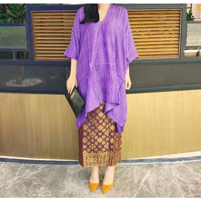 Gambar ONE SET KAFTAN TUNIK VISCOSE TERMURAH TERBARU 2024 - Ungu Set dari srikandi_88 undefined Tokopedia