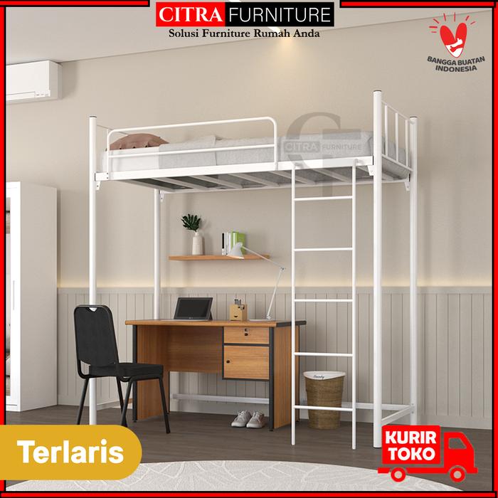 Gambar Ranjang Tingkat Besi Meja Belajar | Study Bunk Bed By SHUMO - Hanya Ranjang, 90x200 dari Citra furniture undefined Tokopedia