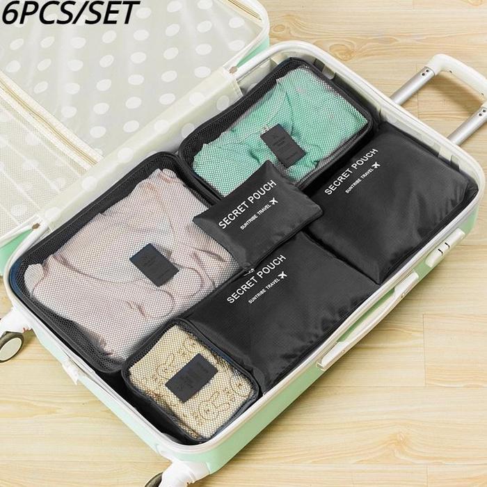 Gambar Yakin 8Pcs/Set Tas Travel Organizer Storage Bag Travel Storage Bagasi Berkapasitas Dan Tas Organizer Pakaian Luggage Bag Wateroof Laundry Bag Traveling Accessories - Hitam (6PCS)	 dari Jeremiah Pusat undefined Tokopedia