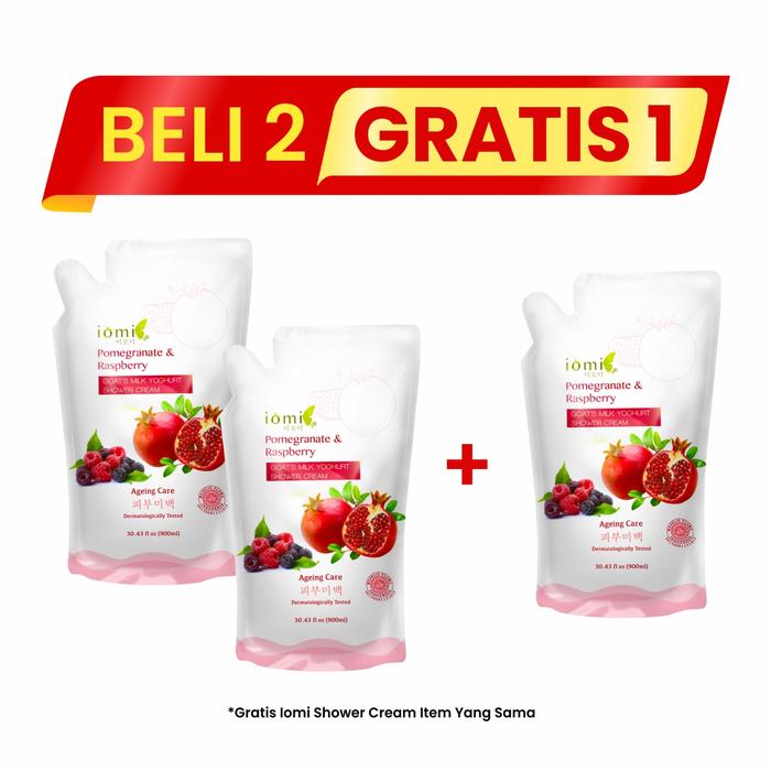 Gambar Buy 2 Get 1 IOMI Yoghurt Milk Shower Cream 900ml – All Varian - pomegranate dari Leivy Naturally Indonesia undefined Tokopedia