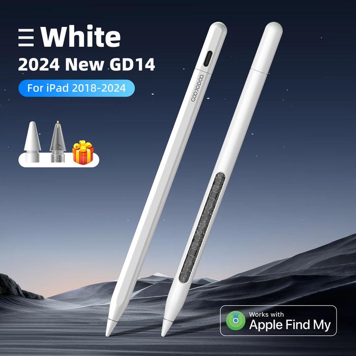 Gambar GOOJODOQ GD14 Stylus for iPad 2018 - 2024 with Stylus Finder Function & Custom Hotkey - Compatible with iPad Pro M4 & Air 6 - Putih dari Goojodoq Professionals undefined Tokopedia