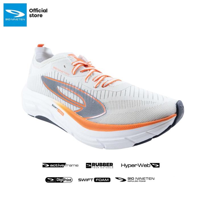 Gambar SEPATU RUNNING 910 NINETEN HIROSHI RN-LITE 100% ORIGINAL - Putih orange, 43 dari FATASPORT.ID undefined Tokopedia