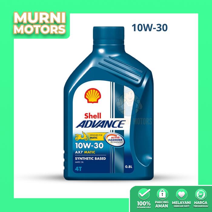 Gambar Shell Advance AX7 0.8L Matic/Scooter 10/40 (Dijamin Asli - QR Code) - 10W-30 dari Murni Motor Krian undefined Tokopedia