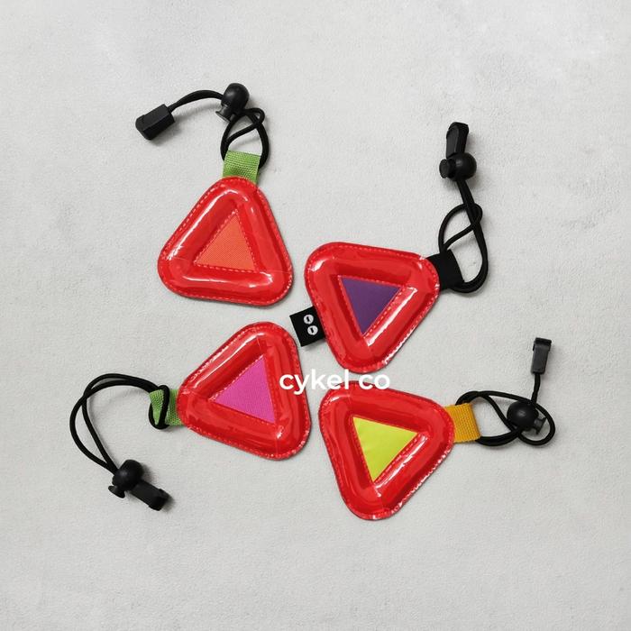 Jual mini triangle bike reflector reflective light assorted color ...
