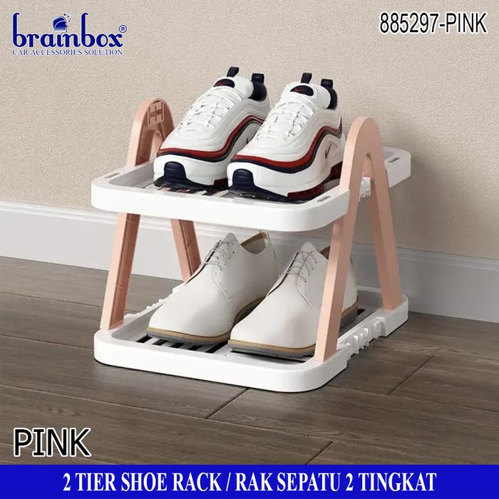 Gambar Rak Sepatu Tingkat Shoe Rack Tempat Sepatu Susun - Pink dari Brainbox Car and Home undefined Tokopedia