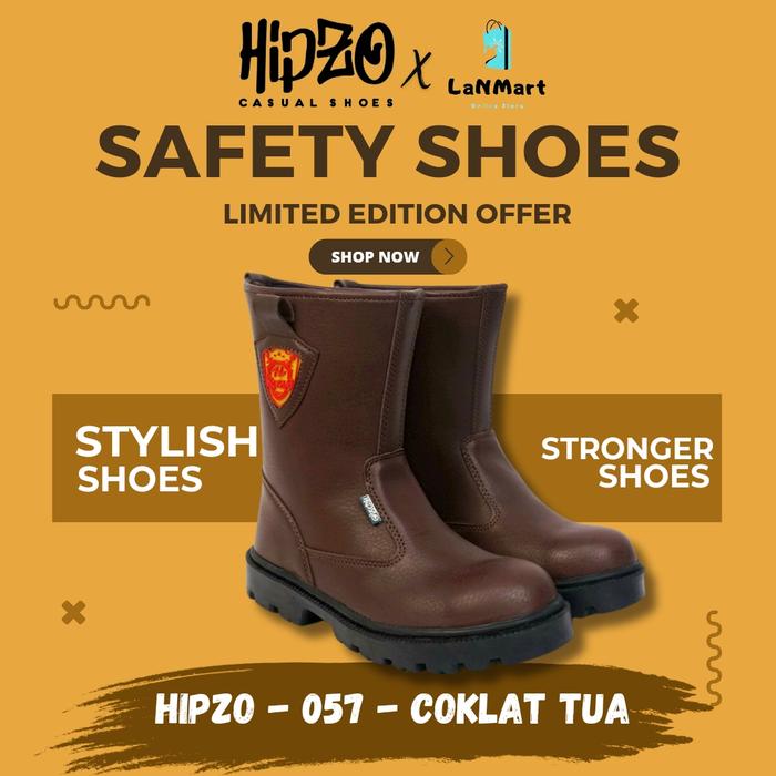 Jual LaNMart x Hipzo COKLAT M057 Sepatu Boots Safety Ujung