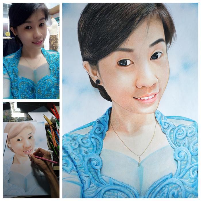 Gambar lukis/sketsa wajah ( A4 hitamputih) - warna, 3wajah dari PolarisArt undefined Tokopedia