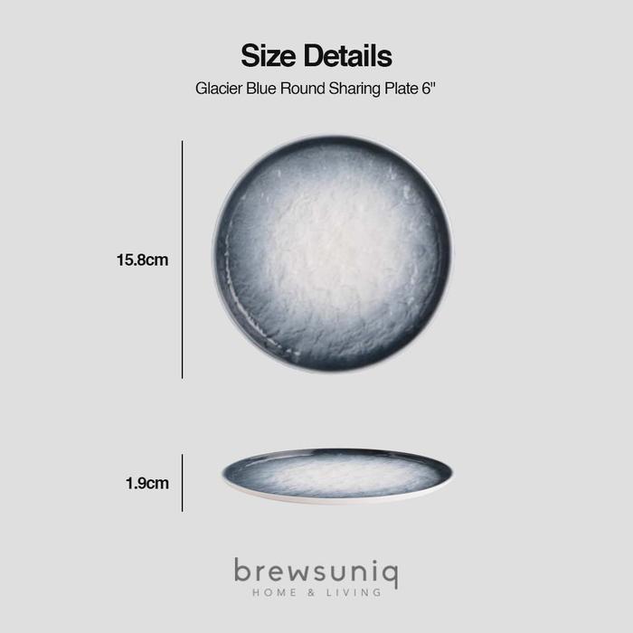 Gambar Glacier Blue Round Sharing Plate 6 - Piring Makan Cantik - Round Sharing dari Brewsuniq Store undefined Tokopedia