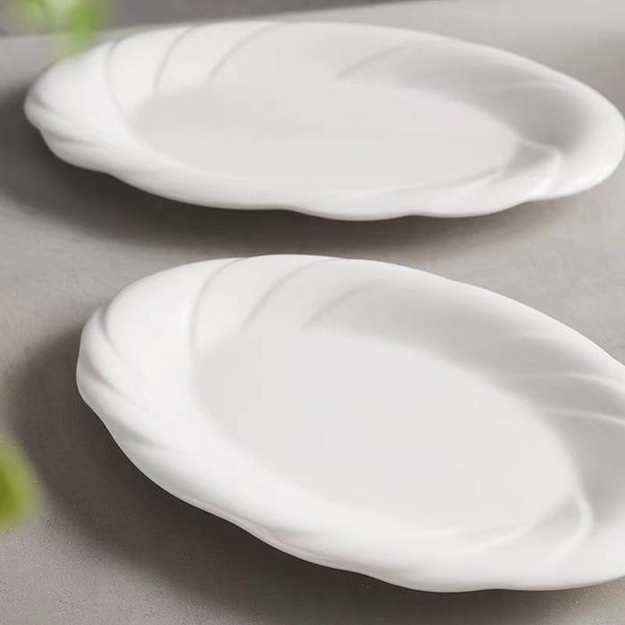 Gambar Dinner Set Piring Panjang Saji Keramik 14 Inc - Set Mangkuk Saji Estetik Putih - Piring Panjang  dari HEXACK undefined Tokopedia