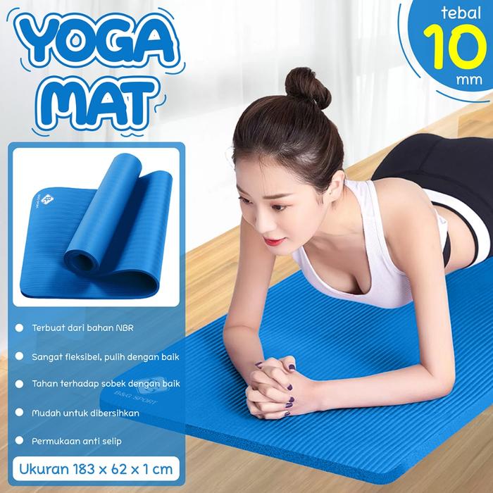 Gambar HTD Sport Matras Yoga Mat NBR 15mm 10mm Olahraga Senam Lantai Meditasi Gym Fitness Karpet Lantai - Biru 10mm dari Diary_fashion. undefined Tokopedia