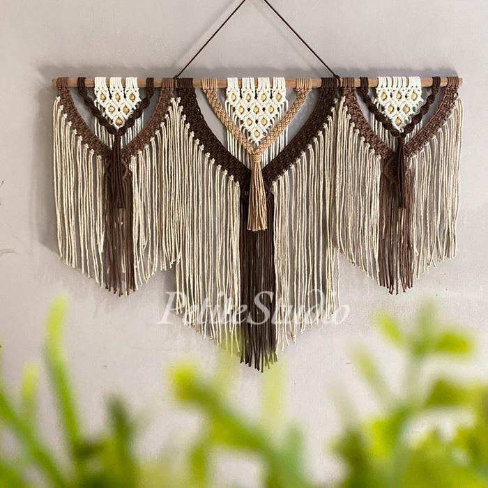 Gambar SPECIAL Macrame Wall hanging home decor wall decor 80 & 100cm - Cokelat Series, 80x65 cm dari Xanizstore undefined Tokopedia