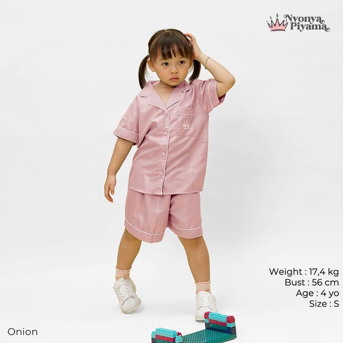 Gambar Nyonya Piyama Poly Bamboo Set Piyama Celana Pendek Anak - Polos Herb - Onion, M dari NyonyaPiyama undefined Tokopedia