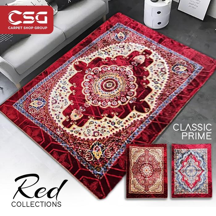 Gambar [CSGL] Karpet Classic Prime - Empuk, Tebal, dan Anti Slip. Full Collections. - Merah, 190x220 dari Carpet Shop Indonesia undefined Tokopedia